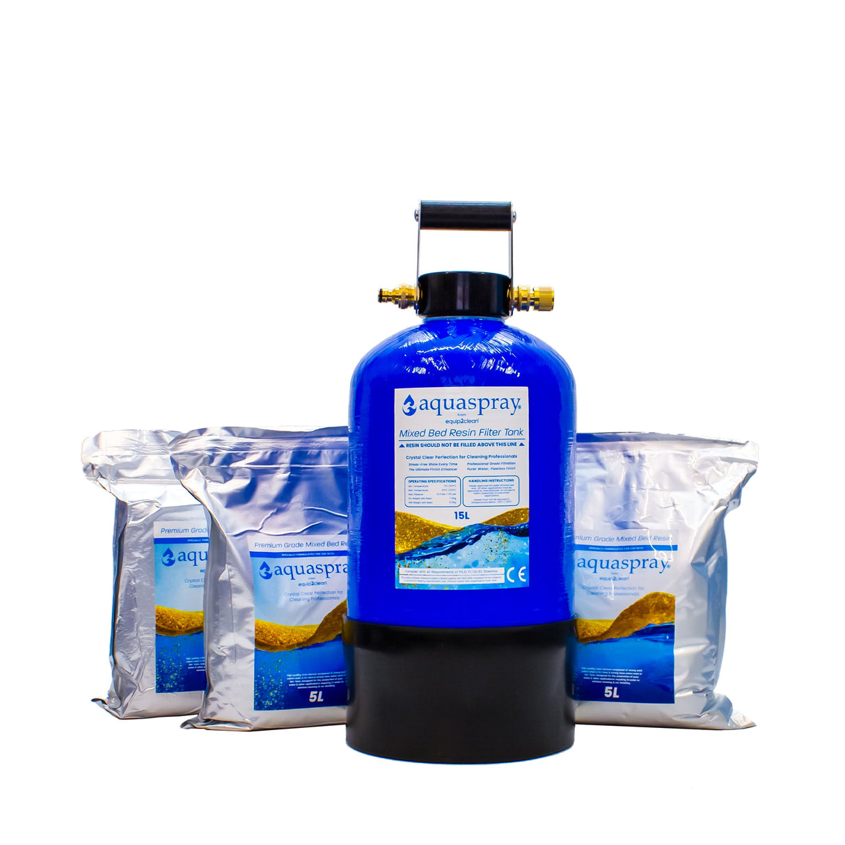 Aquaspray De-Ionising Water Filter Carry Tank 10, 15 or 25 Litre (Inc. Resin)