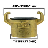 Wall Flange Kit 32mm MDPE + Brass Bib Tap with Geka Claw Outlet