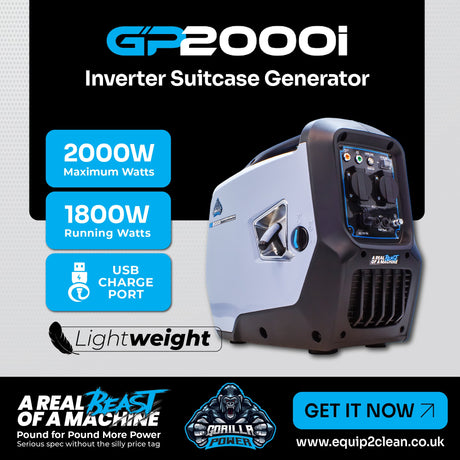Gorilla Power 2000W Inverter Suitcase Generator - GP2000i  – Ultra-Portable & Fuel Efficient