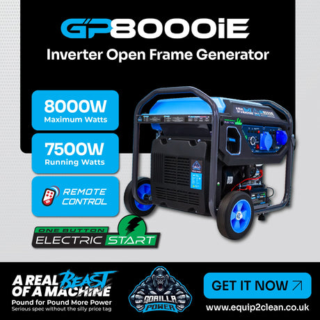Gorilla Power 8000W Inverter Open Frame Generator with Electric Start - GP8000iE  – High Performance & Fuel Efficient