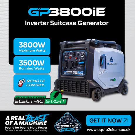 Gorilla Power 3800W Inverter Suitcase Generator with Electric Start - GP3800iE  – Reliable Power On-The-Go