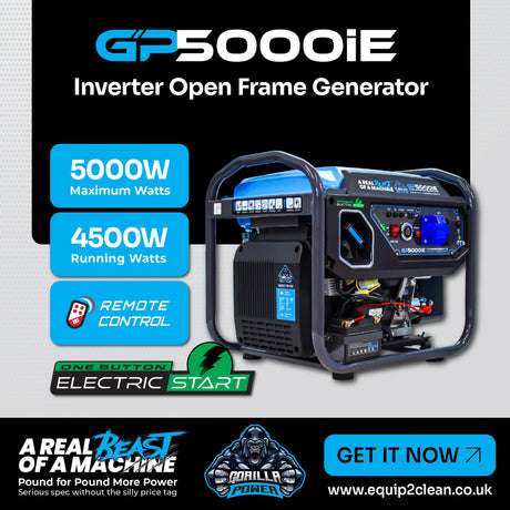 Gorilla Power 5000W Inverter Open Frame Generator with Electric Start - GP5000iE  – Maximum Power & Efficiency