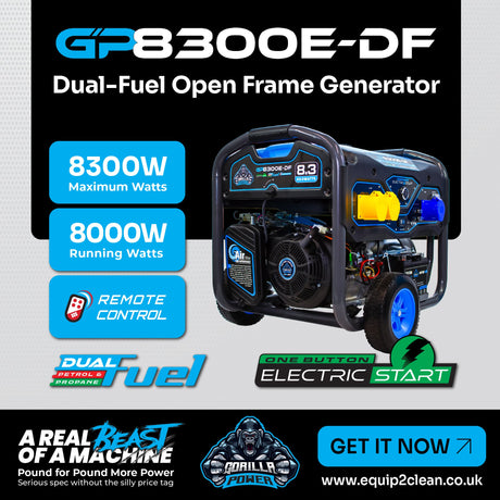 Gorilla Power 8300W Dual-Fuel Generator with Electric Start - GP8300E-DF - High-Capacity & Reliable Power