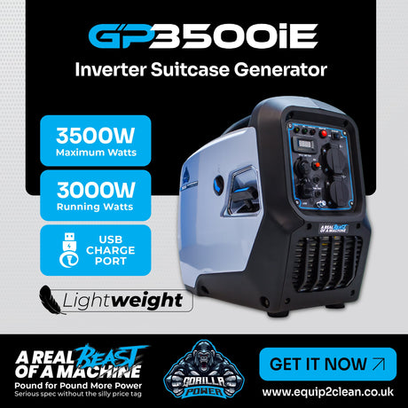 Gorilla Power 3500W Inverter Suitcase Generator - GP3500i – Powerful & Fuel Efficient