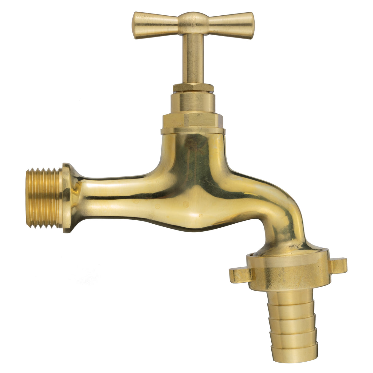 Wall Flange Kit 20mm MDPE With Polished Brass Tap