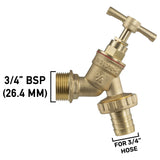 Wall Flange Kit 25mm MDPE - Brass Garden Tap 3/4" Barb