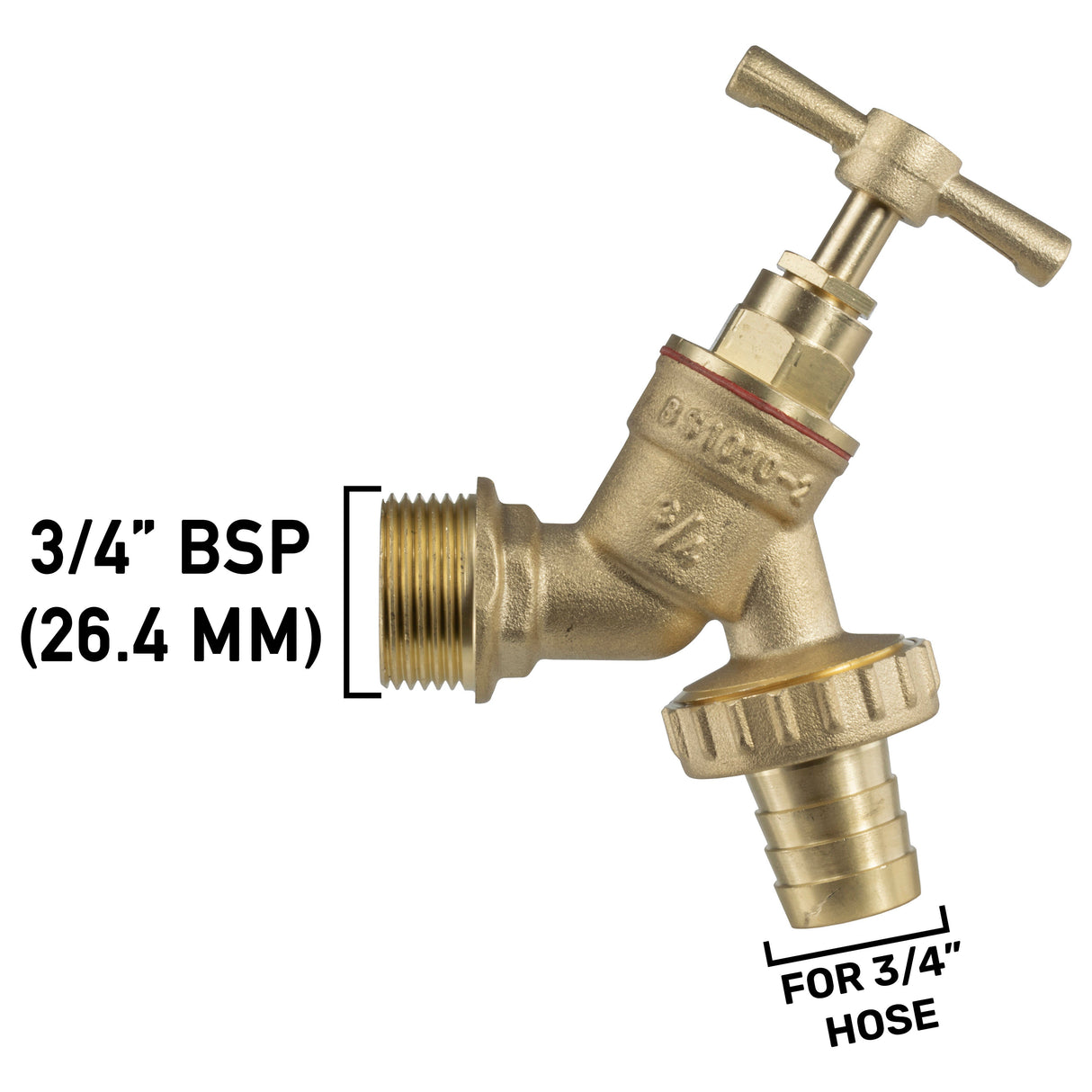 Wall Flange Kit 32mm MDPE - Brass Garden Tap 3/4" Barb