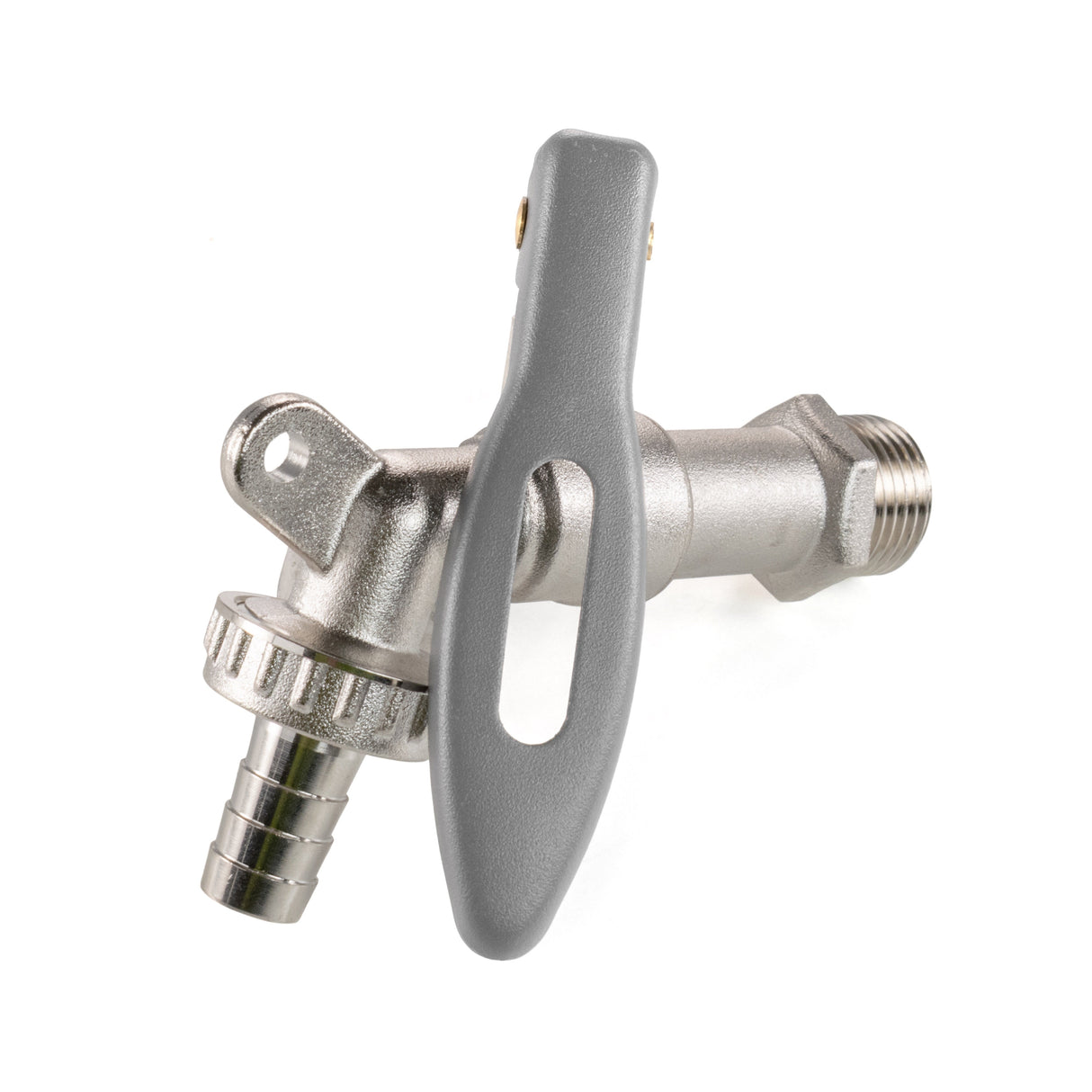 IBC 2" S60X6 - 1/2" BSP Extender Adaptor with Lever Tap Hose Barb and Lever Lock