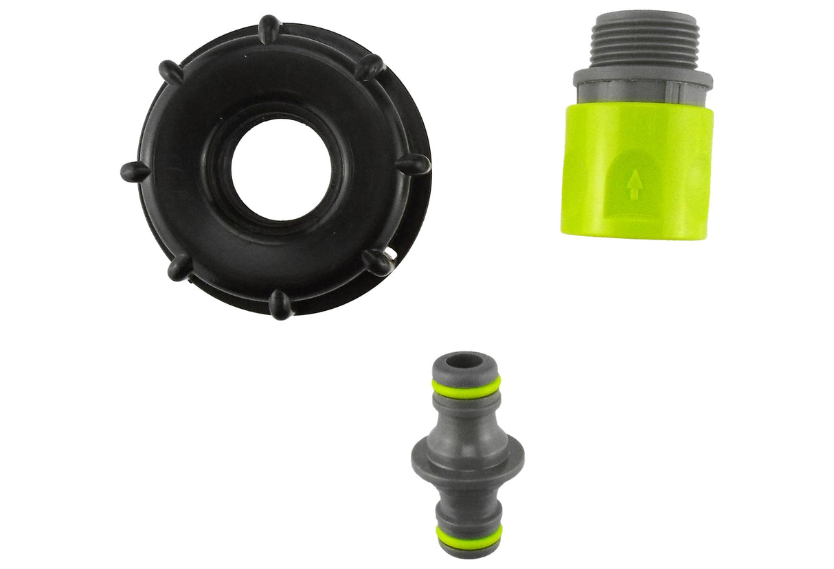 IBC 2” S60X6 Cap with ¾” BSP Threaded Hose Connector and Double Male Lime