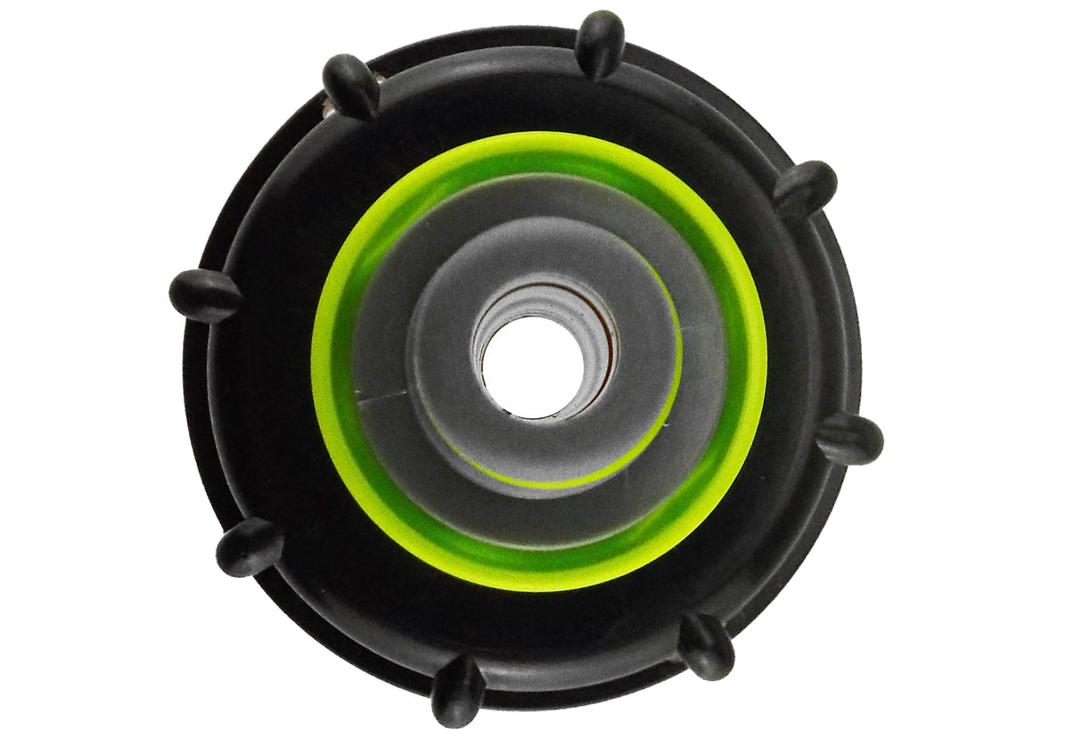 IBC 2” S60X6 Cap with ¾” BSP Threaded Hose Connector and Double Male Lime