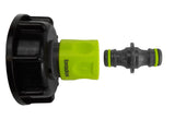 IBC 2” S60X6 Cap with ¾” BSP Threaded Hose Connector and Double Male Lime