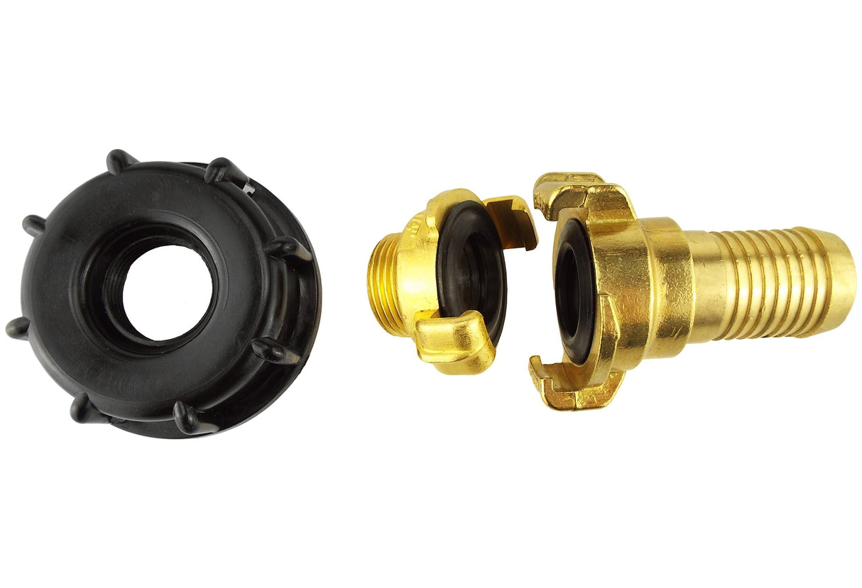 IBC 2” S60X6 Cap with Geka Type Fittings 25mm Swivel Barb