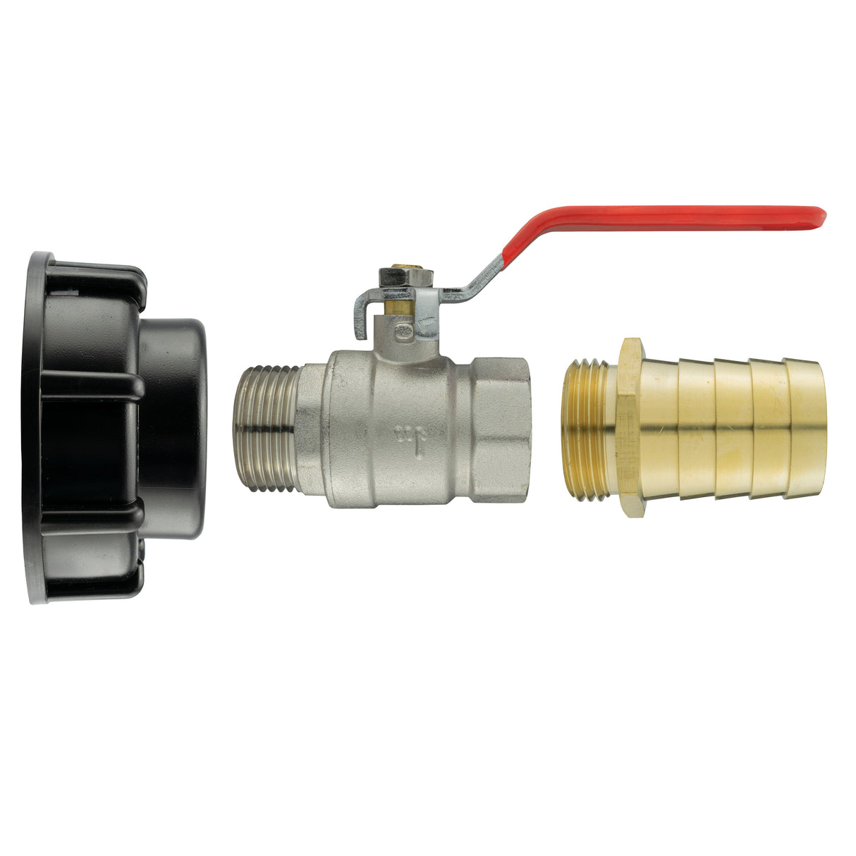 IBC 2” S60X6 Cap with Lever Valve and 32mm Brass Barb