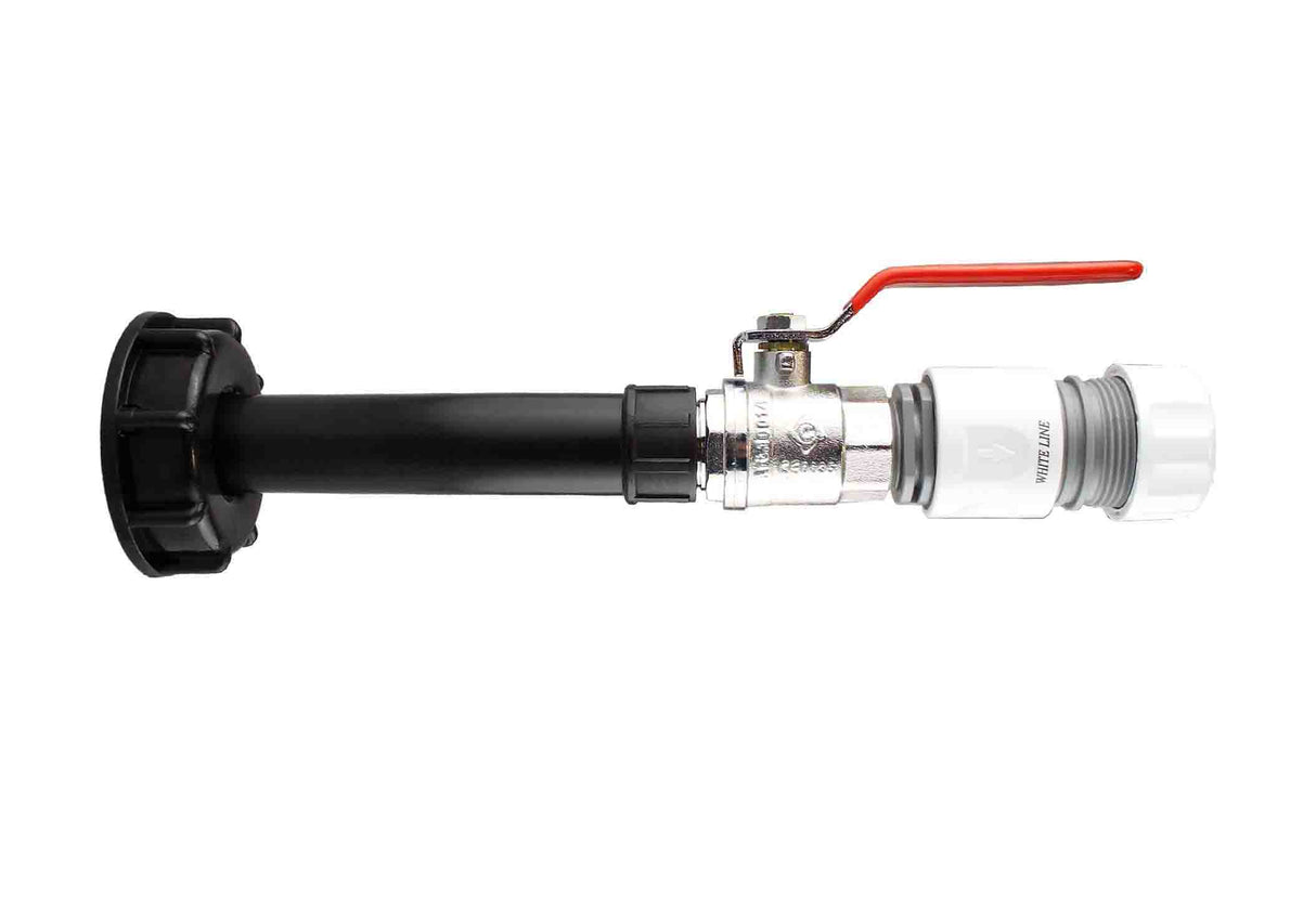 IBC 2” S60X6 Cap with Water Filter, Lever Valve and Max Flo Hose Connectors Set