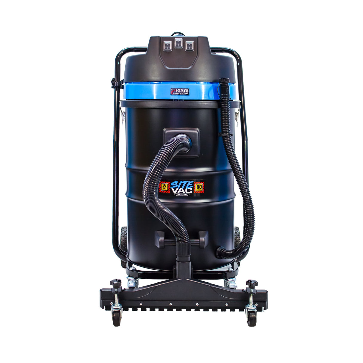 SiteVac KV80-3F – Triple Motor Warehouse Vacuum (3600W) with Front-Mounted Squeegee