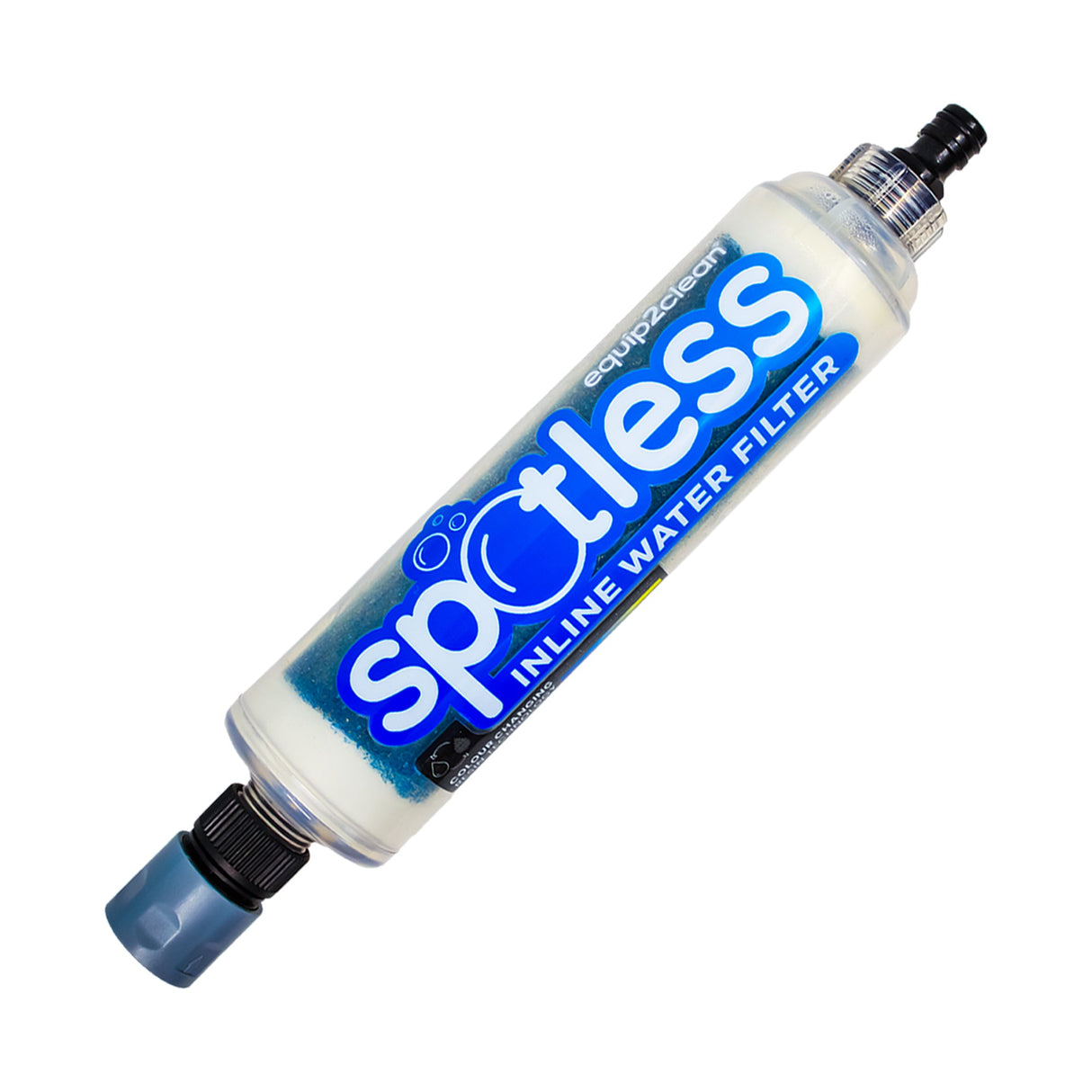 Spotless Inline Water Filter. Colour Changing DI-Resin - New Improved Formula