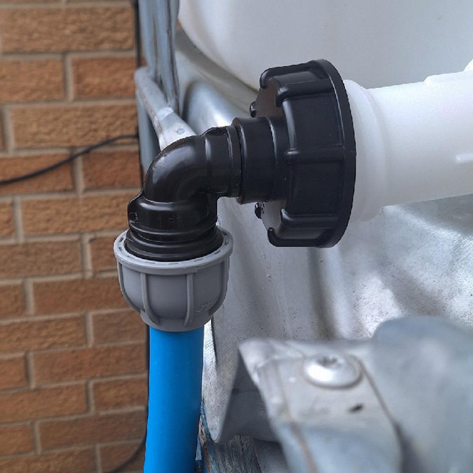 IBC Extender with 2” S60X6 Cap and 25mm MDPE Elbow