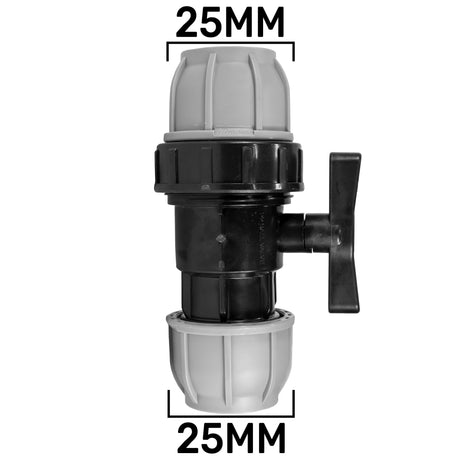 Wall Flange Kit 25mm MDPE + 25mm MDPE Valve + 25mm Barbed Geka Set