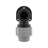 Wall Flange Kit 25mm MDPE + Lever Valve + 19mm Barbed Geka Set