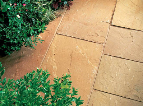 Indian Sandstone Paving Slab - Fossil Buff patio