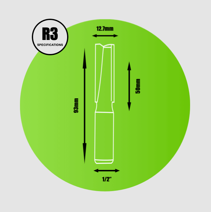 Straight Router Cutter 1/2" x 12.7mm x 50mm - R3