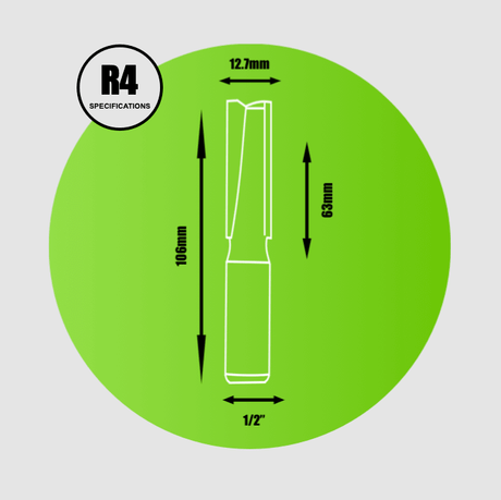 Straight Router Cutter 1/2" x 12.7mm x 63mm - R4