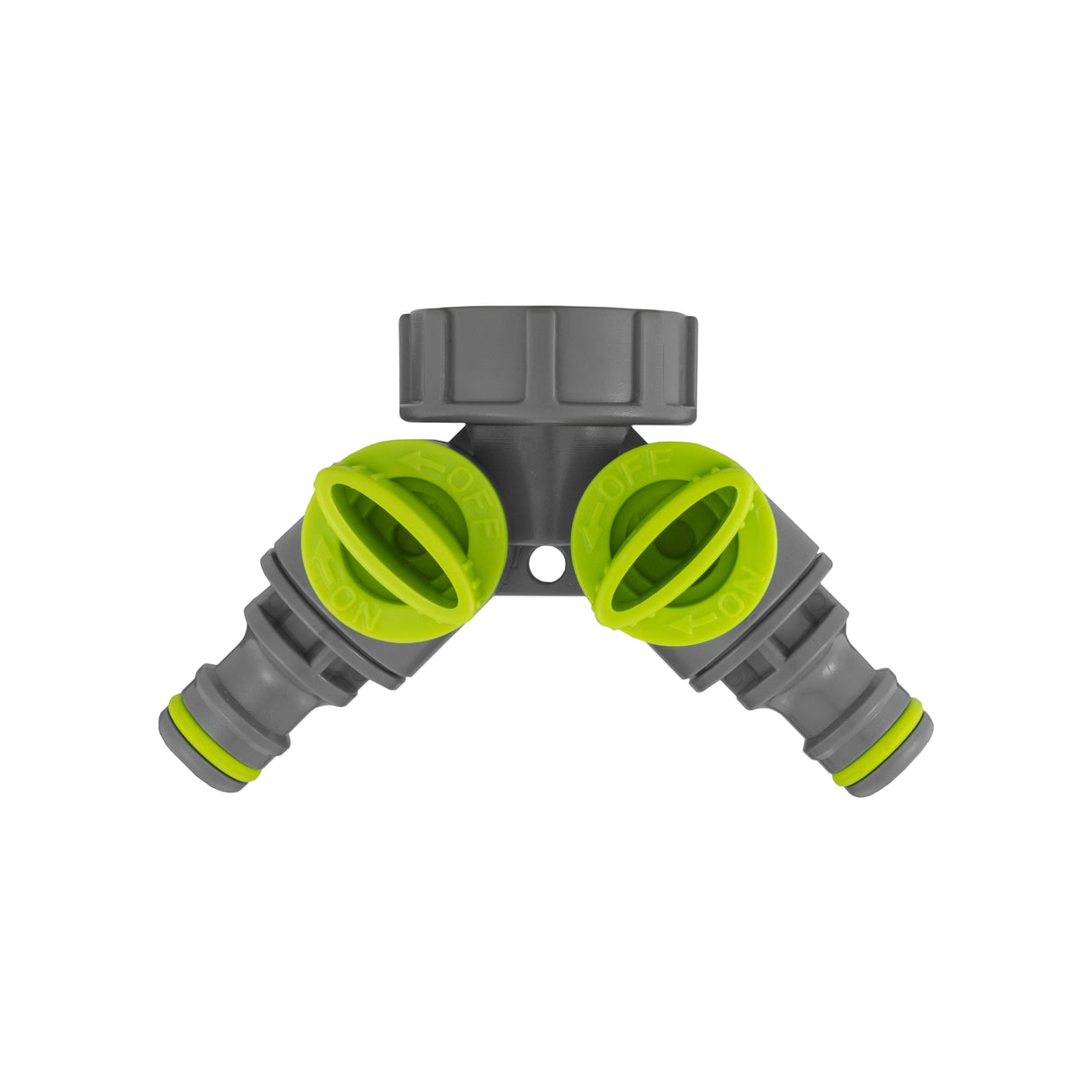 Wall Flange Kit 25mm MDPE + Brass Bib Tap + Lime Two Way Tap Splitter