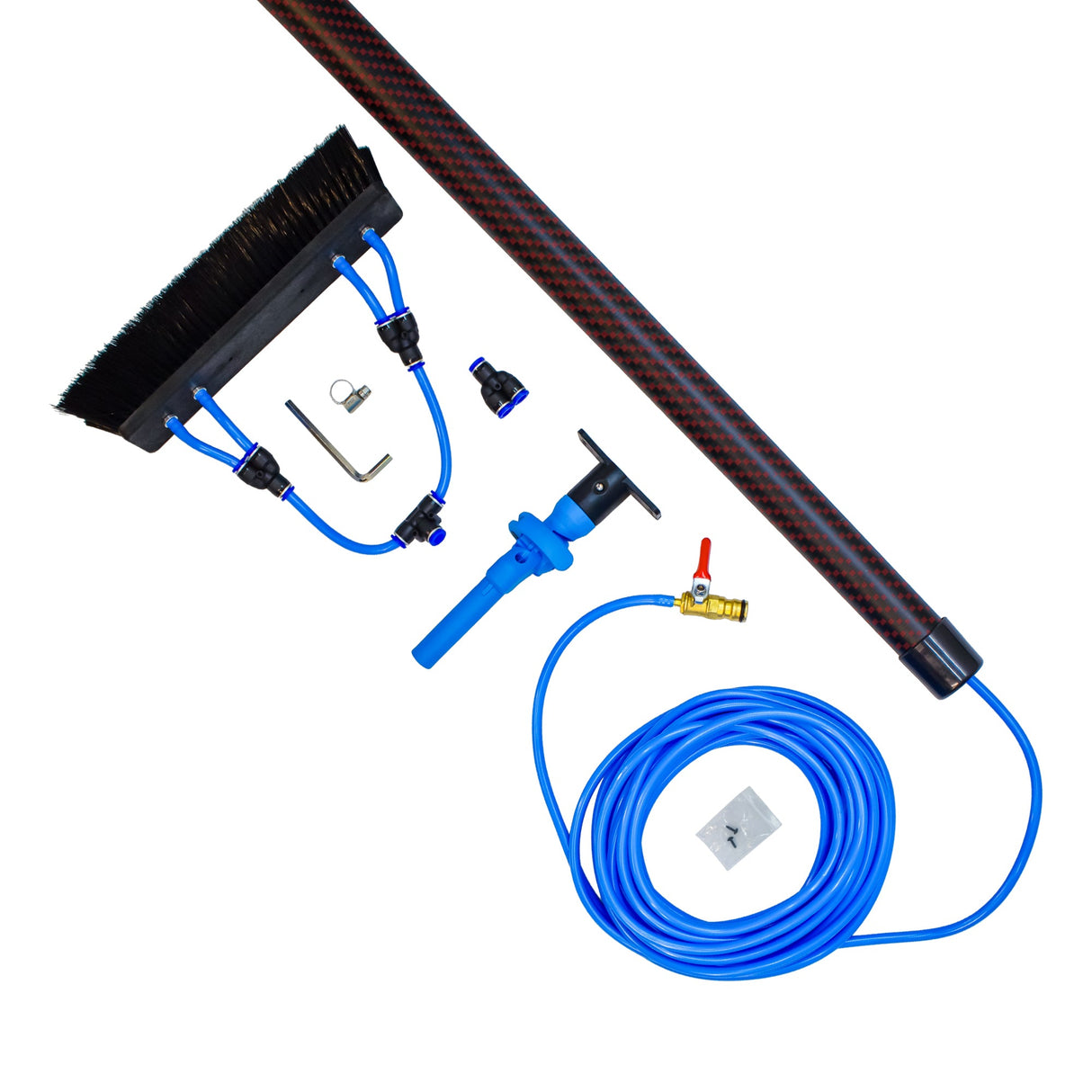 Aquaspray Venom 30ft Hybrid 50% Carbon, 50% Fiberglass Waterfed Window Cleaning Pole – 6 Sections