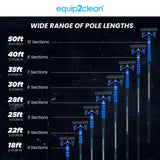 Aquaspray Venom 30ft Hybrid 70% Carbon, 30% Fiberglass Waterfed Window Cleaning Pole – 6 Sections