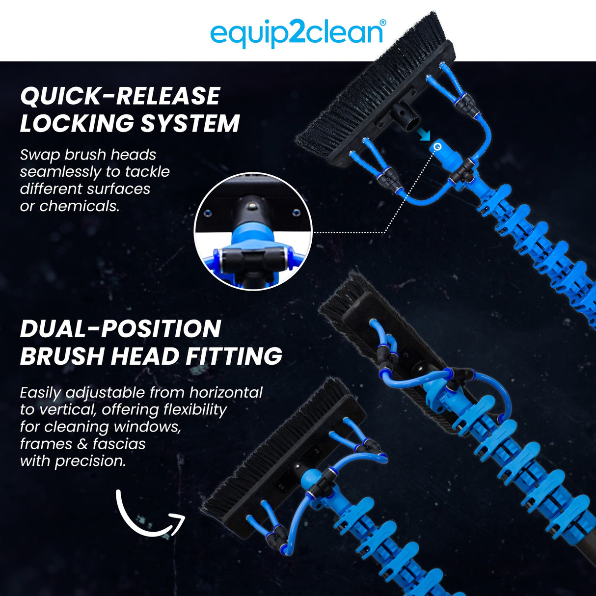 Aquaspray Venom 22ft 30T High-Mod Waterfed Window Cleaning Pole – 5-Section