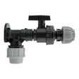 Wall Flange Kit 25mm MDPE + Large Plastic Valve & 25mm MDPE Straight