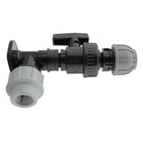 Wall Flange Kit 25mm MDPE + Large Plastic Valve & 25mm MDPE Straight