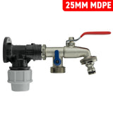 Wall Flange Kit 25mm MDPE + Double Lever Tap ¾” BSP