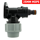 Wall Flange Kit 25mm MDPE + Quick Connector Male