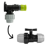 Wall Flange Kit 32mm MDPE + 32mm MDPE Valve + Female Quick Connector