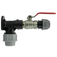 Wall Flange Kit 32mm MDPE + Lever Valve + 20mm MDPE Straight