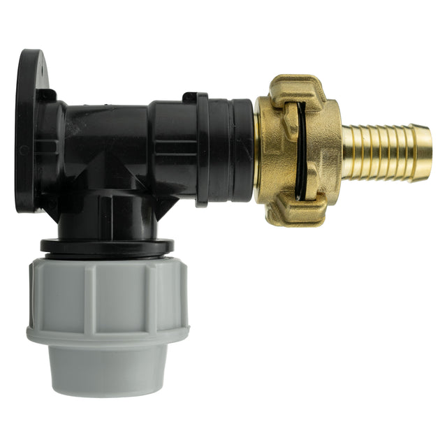 Wall Flange Kit 32mm MDPE + 19mm Barbed Geka Set