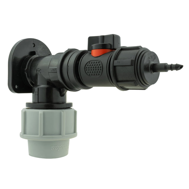 Wall Flange Kit 32mm MDPE + In-Line Valve + 4mm Micro Barb