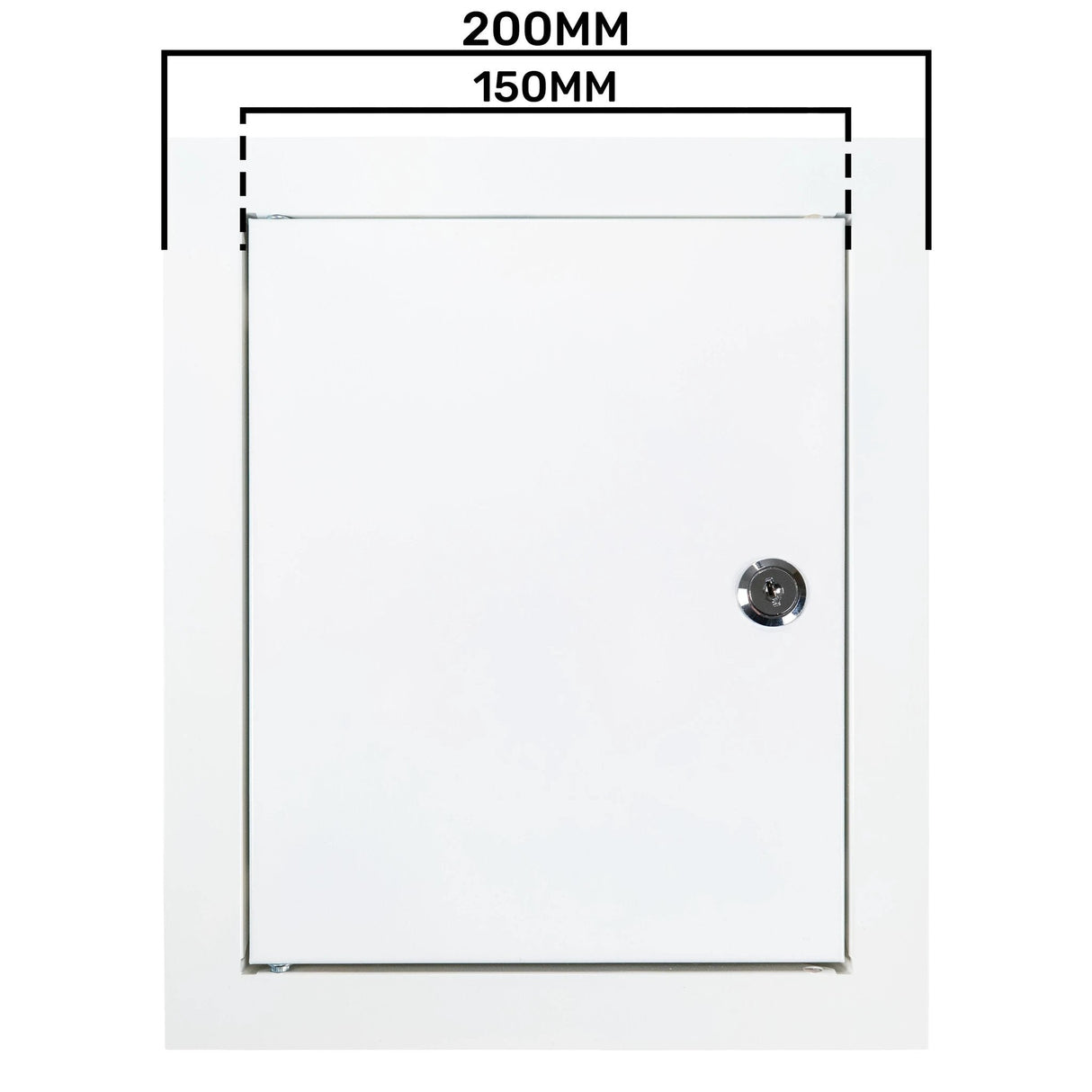 Access Panel Door Metal With Lock, White 150mm x 200mm by Akor