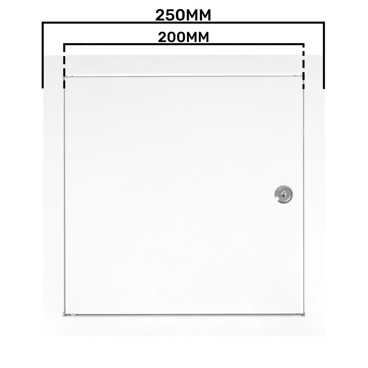 Access Panel Door Metal With Lock, White 200mm x 200mm by Akor