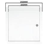 Access Panel Door Metal With Lock, White 200mm x 200mm by Akor