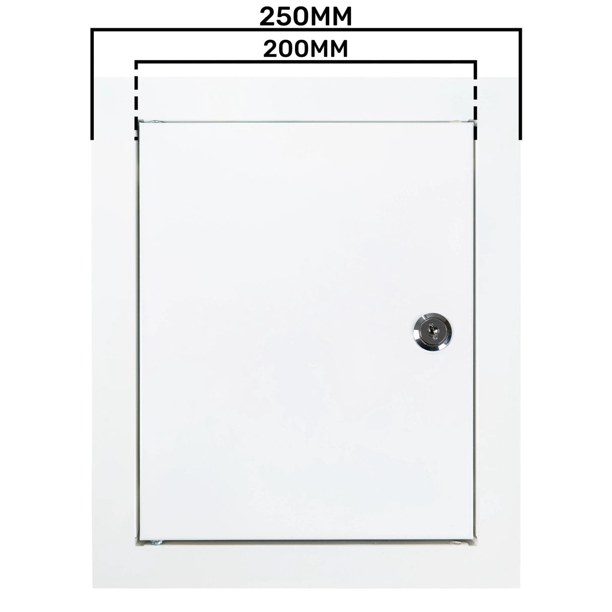 Access Panel Door Metal With Lock, White 200mm x 250mm by Akor