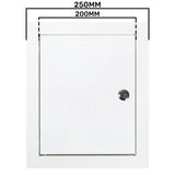 Access Panel Door Metal With Lock, White 200mm x 250mm by Akor
