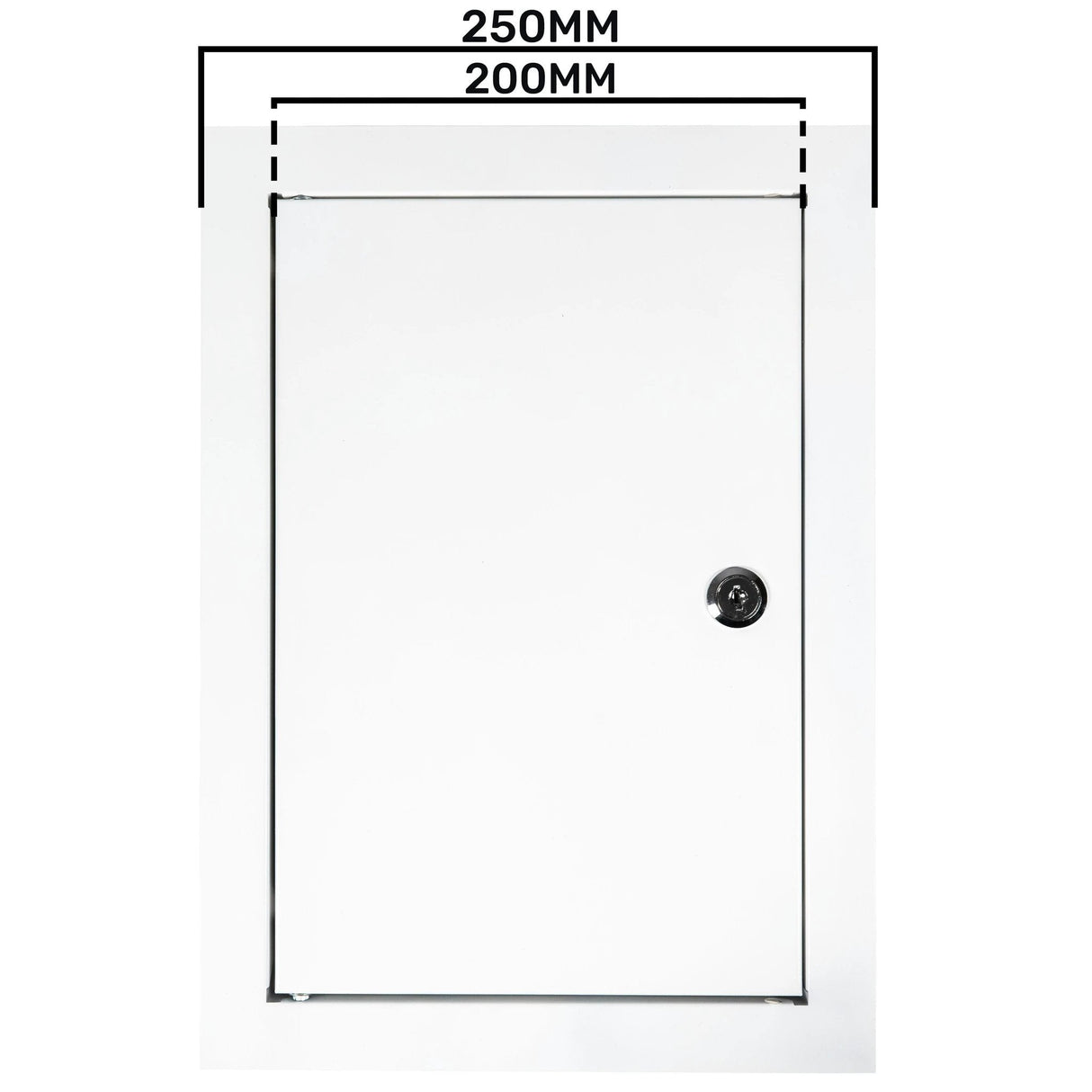 Access Panel Door Metal With Lock, White 200mm x 300mm by Akor
