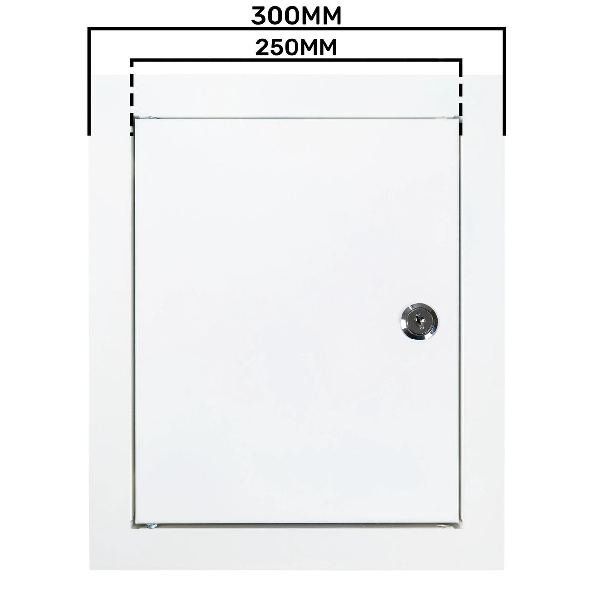 Access Panel Door Metal With Lock, White 250mm x 300mm by Akor