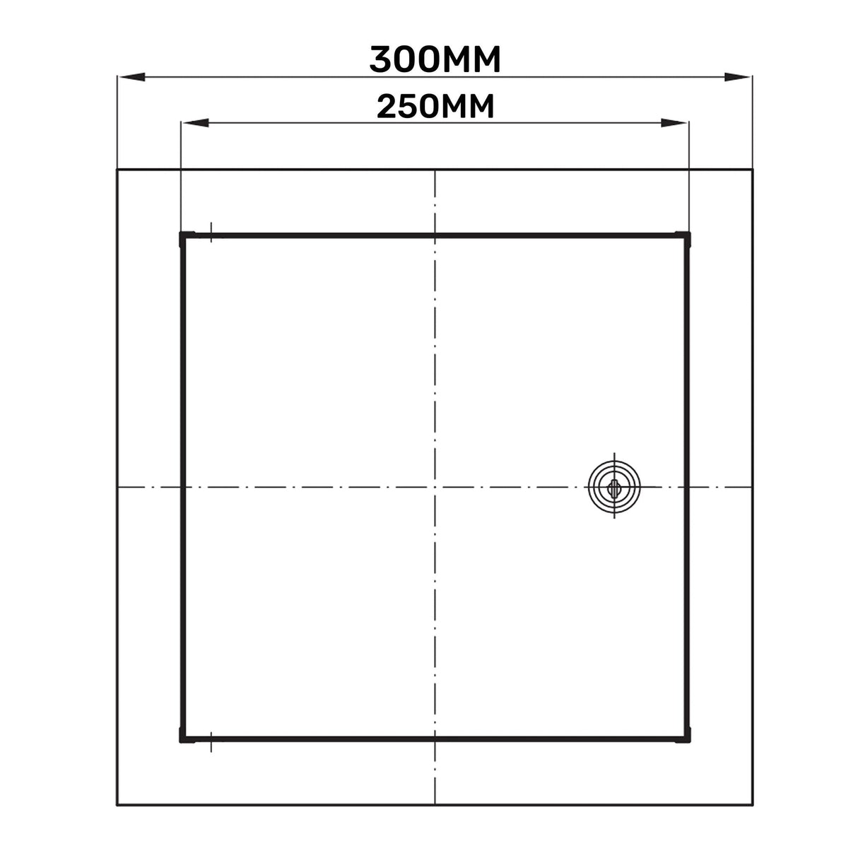 Access Panel Door Metal With Lock, White 250mm x 300mm by Akor