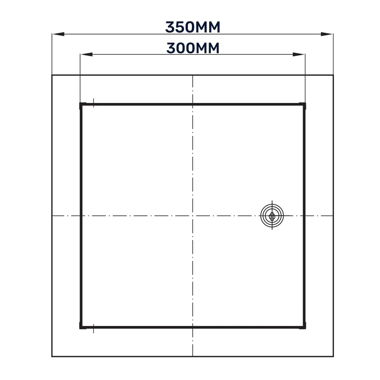Access Panel Door Metal With Lock, White 300mm x 300mm by Akor