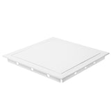 White PP access panel door, 150mm x 150mm, for quick tool-free access to concealed spaces in walls, ceilings or floors.