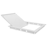 Access Panel Door PP, White 150mm x 150mm, hinged lid in frame for tool-free access to concealed spaces.