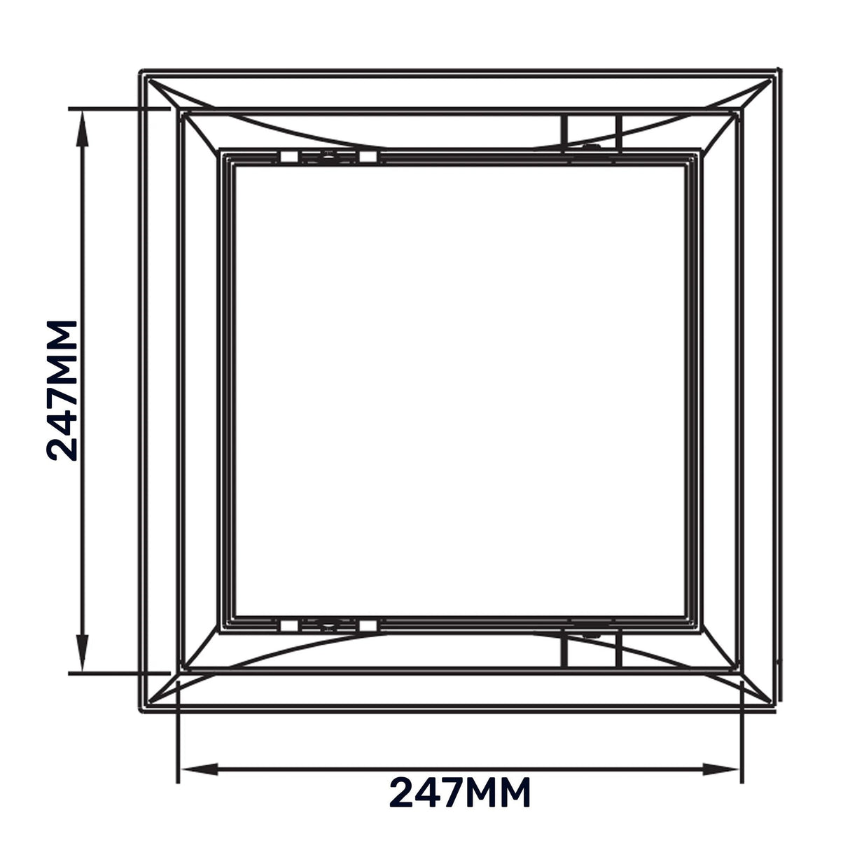 Access Panel Door PP, White 250mm x 250mm by Akor